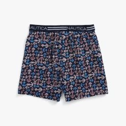 Cheap 😍 Nautica Mens Anchor Print Boxer 🧨