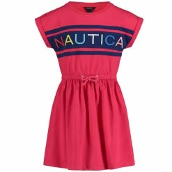 Budget 🌟 Nautica Toddler 👧 Girls' Logo Graphic 👗 Dress (2T-4T) for kids 🥰