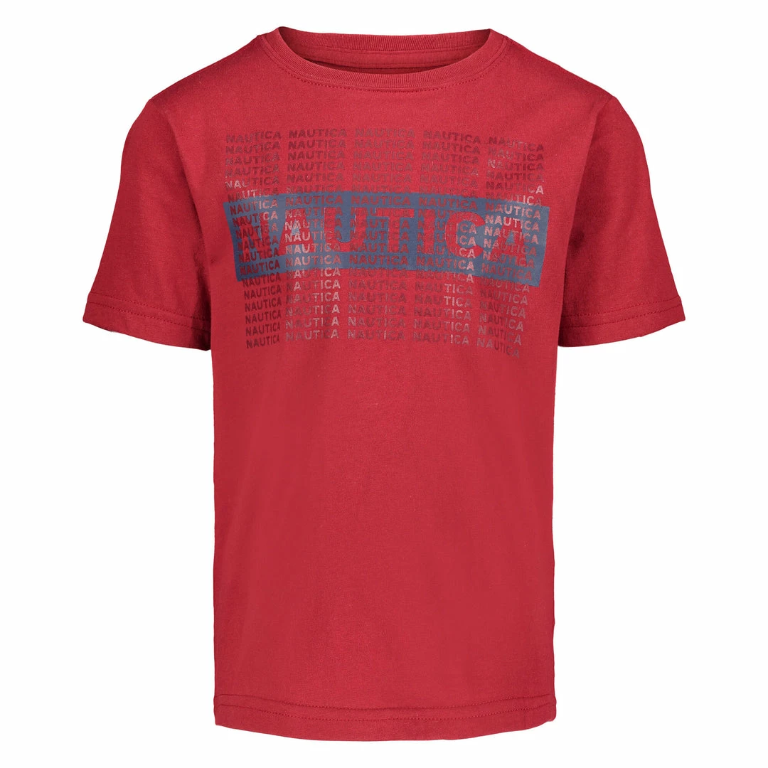 Coupon π Nautica Little Boys' Layered Box Logo Graphic T-Shirt (4-7) for kids π
