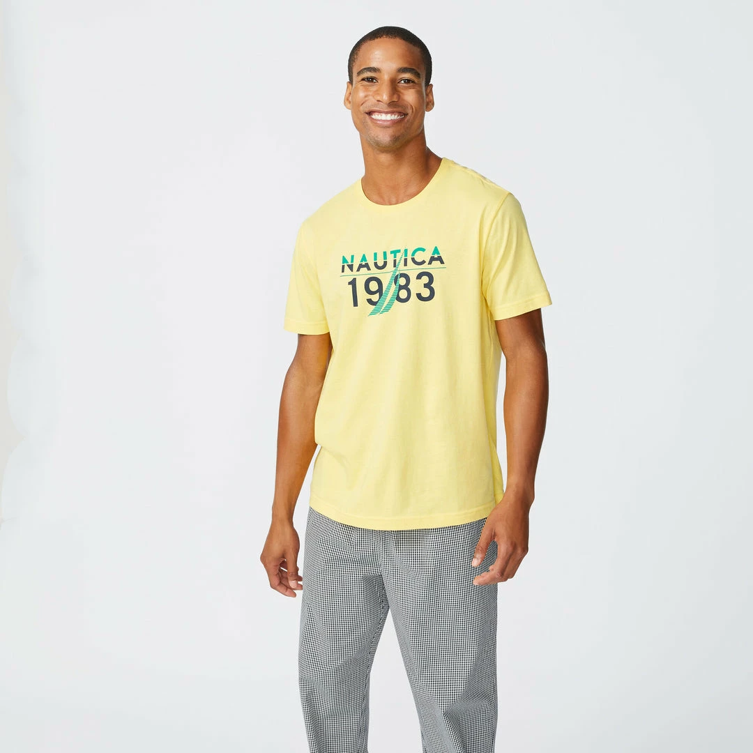 Best Pirce 𧨠Nautica Mens 1983 Logo Graphic Sleep T-Shirt π - Image 9