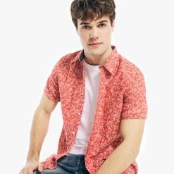 Top 10 👏 Nautica Mens Paisley Print Linen Short-Sleeve 👚 Shirt 🔔