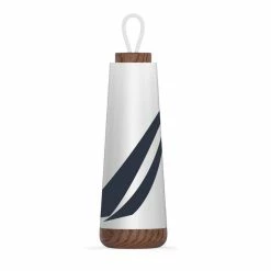 Best Sale 🛒 Nautica Mens J-Class Stainless Steel And Acacia Wood Water Bottle ✨