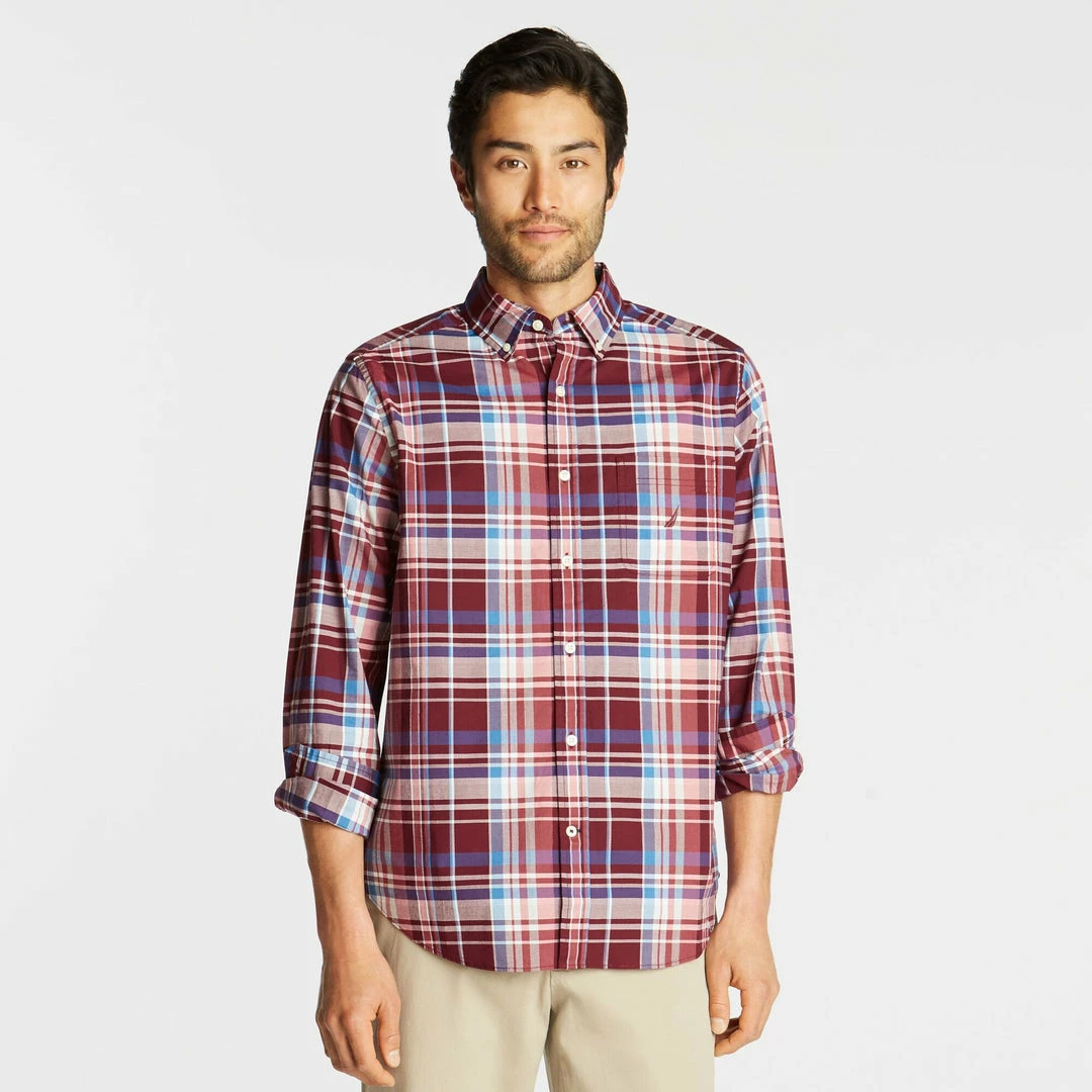 Hot Sale π Nautica Mens Big & Tall Classic Fit Stretch Poplin π Shirt In Plaid π - Image 2