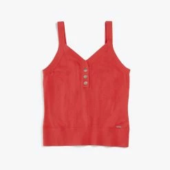Discount 🛒 Nautica 👩 Womens Sustainably Crafted Faux Henley Sweater Tank 🔥