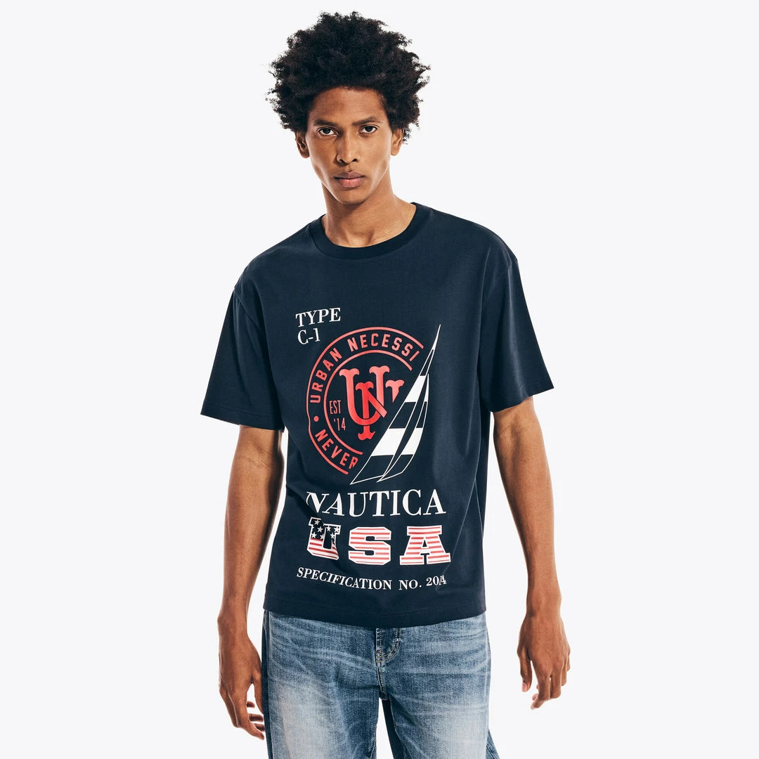 Buy π Nautica Mens Urban Necessities X Nautica Graphic T-Shirt βοΈ