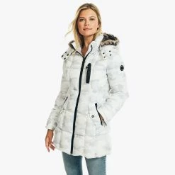 Cheapest 😀 Nautica 👩 Womens Faux-Fur Trimmed Camouflage Parka ❤️