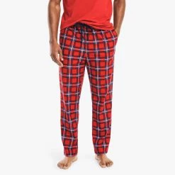 Best Pirce 🎁 Nautica Mens Plaid Fleece Sleep Pant 🎁