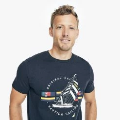 Cheapest 🤩 Nautica Mens Sailboat Graphic T-Shirt ⌛