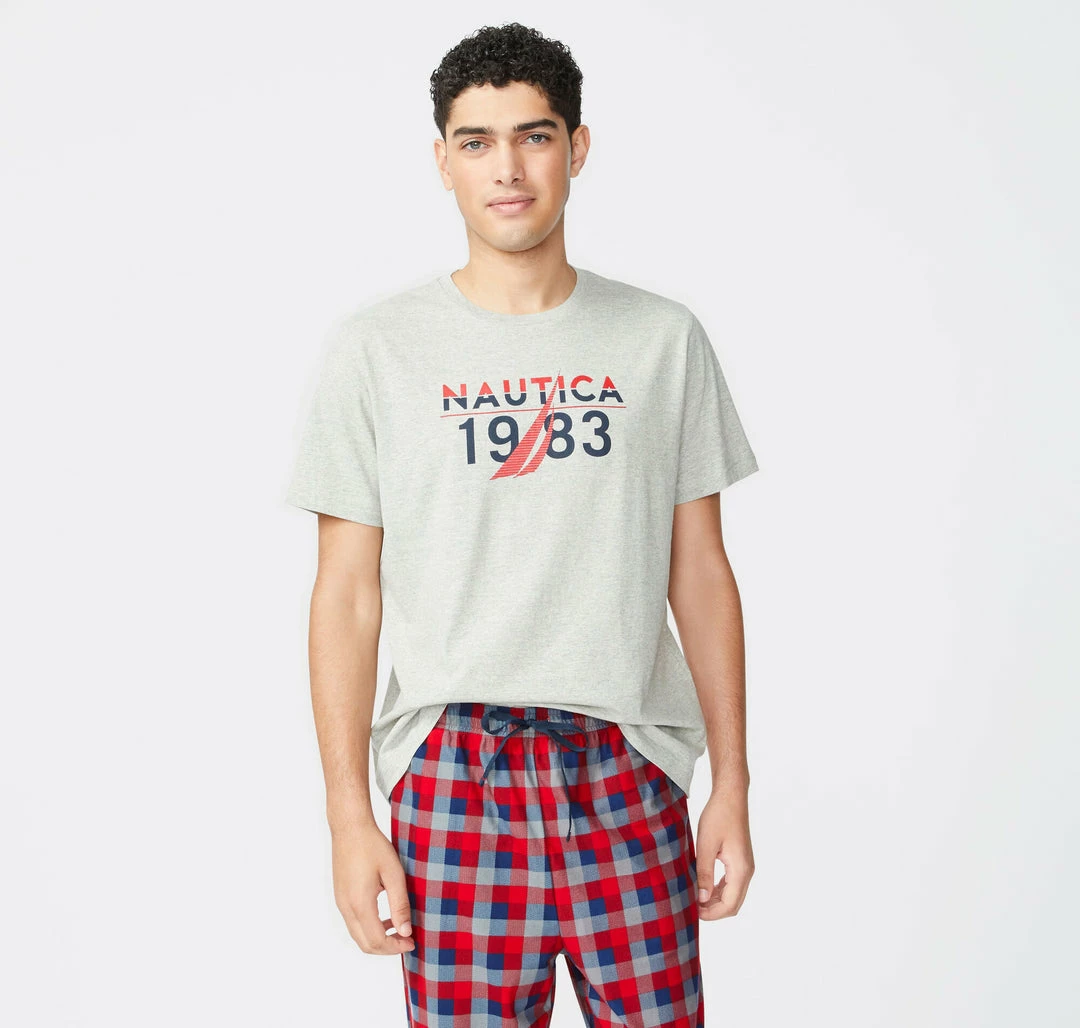 Best Pirce 𧨠Nautica Mens 1983 Logo Graphic Sleep T-Shirt π - Image 8