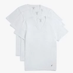 Best Sale 👍 Nautica Mens V-Neck T-Shirt, 3-Pack 👏