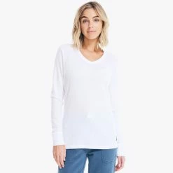 Outlet 🥰 Nautica 👩 Womens Long-Sleeve V-Neck Thermal 🧨