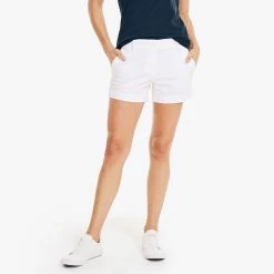Coupon ✨ Nautica 👩 Womens 4" Stretch-Twill Short ⭐