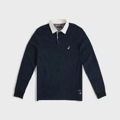 Hot Sale 🔥 Nautica Mens Big & Tall Classic Fit Rugby 👕 Shirt 🥰