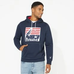 Budget ⭐ Nautica Mens Big & Tall N83 Graphic Pullover Hoodie 🔔