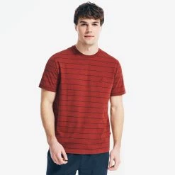Cheapest ⭐ Nautica Mens Navtech Striped T-Shirt 😉
