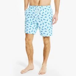 Best deal 🔔 Nautica Mens 8" Sustainably Crafted Shark Print Swim 🔥