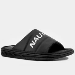 Best Pirce 🔥 Nautica Mens Logo Embossed Slide 🩴 Sandal ❤️